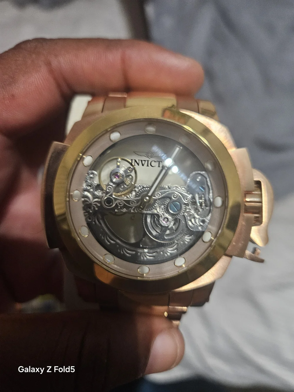 Invicta Rose Gold Skeleton Automatic Watch - Rose Gold 52mm